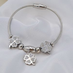 B0020 ΒΡΑΧΙΟΛΙ ΑΣΗΜΕΝΙΟ ΤΡΙΑ ΓΟΥΡΙΑ ΜΕ ΚΟΥΜΠΩΜΑ ΜΑΓΝΗΤΗ